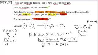 Chemistry A level AQA 2022 Question 34 The ideal gas equation [upl. by Jacquelyn]