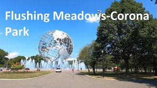 Flushing MeadowsCorona Park Unisphere with fountains [upl. by Adnohsat]