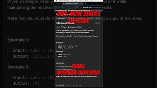 Leetcode 283  Move Zeroes [upl. by Terrag]