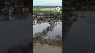 Severe flooding in English village of Pulborough after Storm Henk [upl. by Donni]