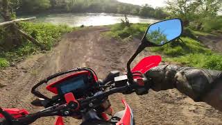 Honda CRF300L on MX track Stock suspension [upl. by Naillij]