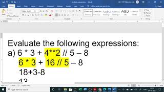 OPERATOR PRECEDENCE  EVALUATE EXPRESSION  PYTHON [upl. by Giffer]