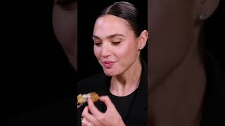 Gal Gadot Does a Spit Take While Eating Spicy Wings  GalGadot Galgadotnewmovies [upl. by Ojimmas835]