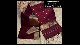 cotton silk saree550whatapp 7449202343 [upl. by Shifrah]