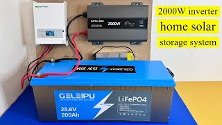 Complete installation home solar energy storage 24V system [upl. by Llekcm]