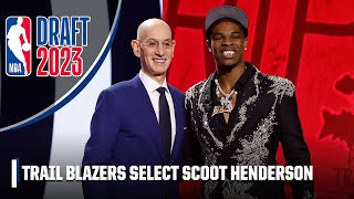 The Trail Blazers select Scoot Henderson with No 3 overall pick  2023 NBA Draft [upl. by Deelaw]