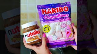 MARSHMALLOW  NUTELLA DALGONA CANDY 😋 CombinationDalgonaCandy [upl. by Manchester]