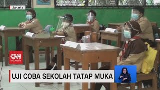 Jakarta Mulai Uji Coba Sekolah Tatap Muka [upl. by Ahseinod]