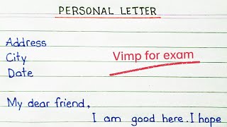 Personal letter  How to write Personal letter  informal letter  Personal letter writing  letter [upl. by Frodin]