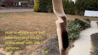 How to shape your self bow  board bow riser and cut a arrow shelf with Joe Zummo [upl. by Leakim]