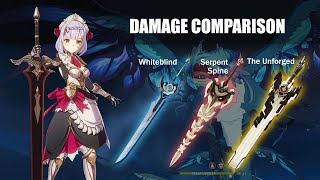 The Unforged Serpent Spine Whiteblind Damage Test Noelle C6 Genshin Impact [upl. by Brentt268]