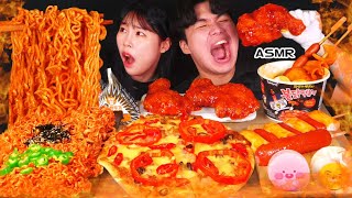 ASMR MUKBANG 편의점 직접 만든 불닭 떡볶이 양념치킨 김밥 디저트 먹방 amp 레시피 Convenience Store Food EATING [upl. by Retswerb]