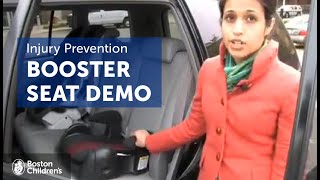 Booster Seat Demonstration  Injury Prevention  Boston Childrens Hospital [upl. by Sheffy]