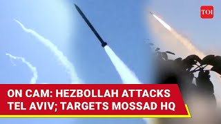 Tel Aviv Bombarded Hezbollah Releases Dramatic Footage Of Strike On Mossad HQ IDF Base [upl. by Wallach]