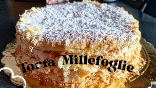 Ricetta Torta Millefoglie con Crema Chantilly e Scaglie di Cioccolato Fondente  La Cucina di Maria [upl. by Nnayd]