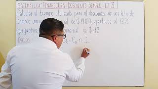 MATEMÁTICA FINANCIERA DESCUENTO SIMPLE Tipo ComercialEl Tiempo [upl. by Anaujit]