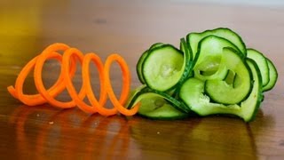 How to Make a Carrot Slinky and Cucumber Garnish [upl. by Yasmine149]