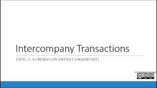 Intercompany Eliminations Inventory  Topic 2  Consolidations Intercompany Transactions [upl. by Neilson]