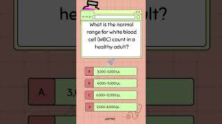 ⚪ What’s the Average White Blood Cell Count for a Healthy Adult mededtrivia bloodcells quiz [upl. by Sidoney]