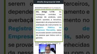 Questão 49 Direito Empresarial 41 Exame OAB shorts [upl. by Neelear]