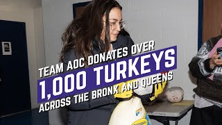 AOC Donates Over 1000 Turkeys to NY14  Alexandria OcasioCortez [upl. by Pell]