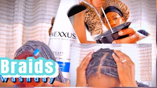 Wash Day for Braids  How to clean your scalp in braids washday boxbraids hairtutorial hair [upl. by Ettenal]