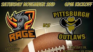 Pittsburgh Outlaws Vs Rage [upl. by Anirhtak]