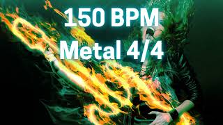 Metal Drums 150 BPM 44 Backingtrack [upl. by Grimbly868]