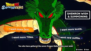 DRAGON BALL Sparking ZERO – New Shenron Summon amp Wishes Gameplay [upl. by Riccardo]