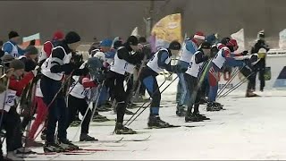 Jekaterinburg Massenstart für verbannte Wintersportler [upl. by Aramot]