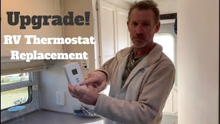 How to Install a New RV Thermostat for Atwood Furnace Honeywell Thermostat [upl. by Aeslehc]