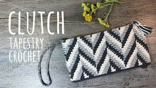 Tutorial Clutch Tapestry Crochet  Lanas y Ovillos in English [upl. by Hpesoj]