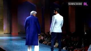 Javed Akhtar and Farhan Akhtar walk the ramp at the Mijwan fashion show [upl. by Evy]