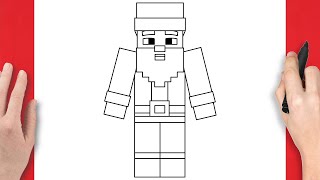 Comment dessiner le Père Noël de Minecraft [upl. by Eilsil887]