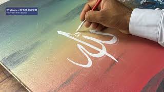 Satisfying Calligraphy on Sunset Landscape  Paintastic Valley [upl. by Nothsa125]