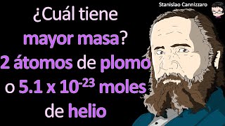 ¿Cuál de los siguientes tiene mayor masa 2 átomos de plomo o 51 x 1023 moles de helio [upl. by Ayoted606]