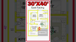 quot30x40 East Facing 2BHK House Plan  Vastu Inspired Architecturequot [upl. by Eittod]