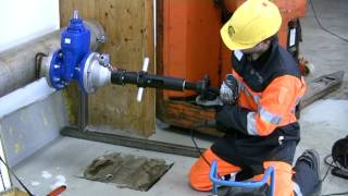 HOT TAPPING WITH TONISCO B30 USING FLANGED WELDABLE TEE AND FLANGED GATE VALVE [upl. by Airym995]