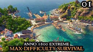 Anno 1800 HARDMODE  The PERFECT Start  ULTRA Hard AI amp Pirates  Modded amp Big City  Part 01 [upl. by Janerich]