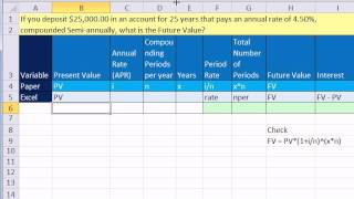 Excel 2010 Business Math 81 FV Function For Future Value Calculations 5 Examples [upl. by Levona7]