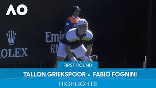 Tallon Griekspoor v Fabio Fognini Highlights 1R  Australian Open 2022 [upl. by Stearne]