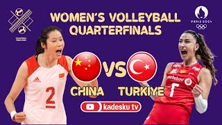 LIVE 🔴 TURKIYE VS CHINA  QuarterFinals  Paris 2024 Olympic Games Womens Volleyball  Score [upl. by Enoid]