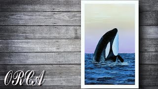 Acrylic painting Tutorial  Orca Whale Relaxing [upl. by Sukhum]