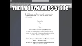 Thermodynamics 560C During a throttling process the temperature of a fluid drops from 30 to –20°C [upl. by Noby]