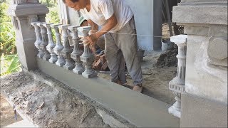 Installing a precast balustrade  How To Make a Concrete Railing For House [upl. by Nevek756]