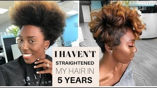 Cut Color and Straighten Natural Short 4C Hair [upl. by Anton854]