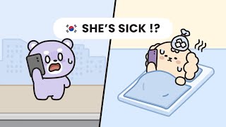 BEGINNERS  Korean Short Story  Shes Sick [upl. by Llenoil]