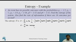 Entropy Joint Entropy and Conditional Entropy  Example [upl. by Ingunna]