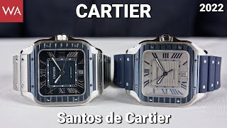 CARTIER Santos De Cartier Large Model in Blue with Grey or Blue dial [upl. by Annaiv]