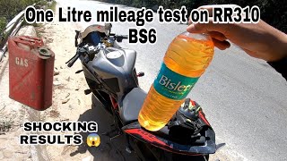 TVS apache RR 310 BS6 one litre mileage test 2022  kitna deti ha 😱 [upl. by Sylvan]